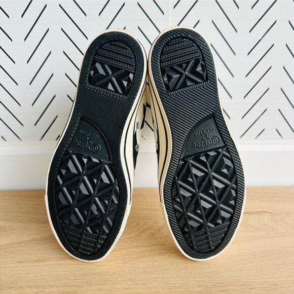 ⭐CONVERSE Chuck Taylor All Star Large Stars 7.5 Womens Shoes White Black A09898F - Picture 7 of 11